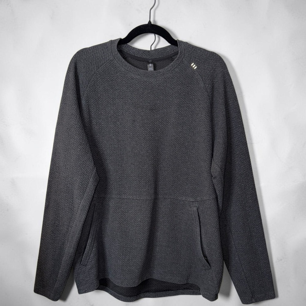 Lululemon At Ease Crewneck Sweatshirt Mens Large Grey Textured Pullover